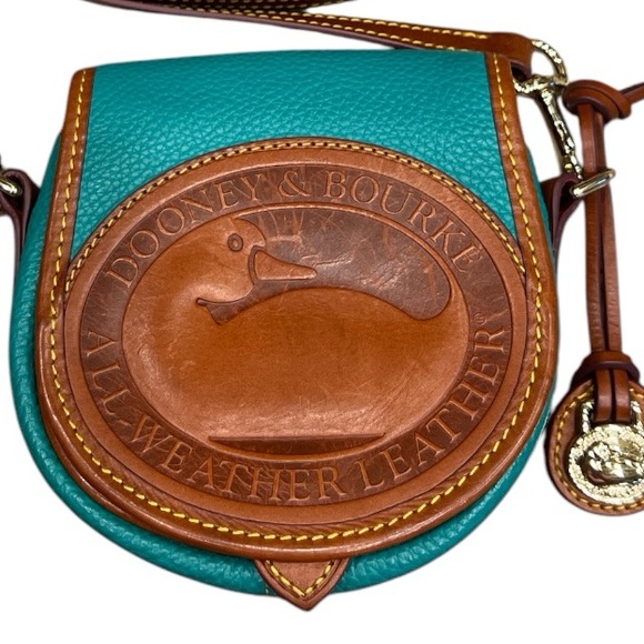 Dooney and Bourke All Weather Leather Green 2 Duck Crossbody Bag - Picture 2 of 9